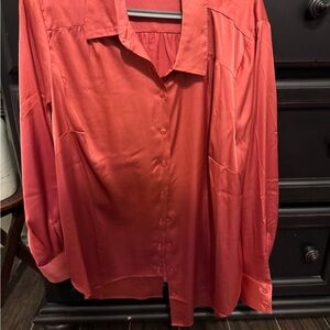 Torrid Coral Button-Down Shirt